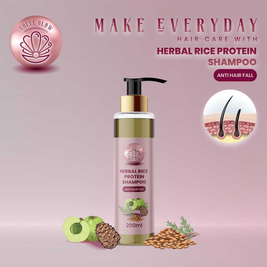 Herbal Rice Protein Shampoo (200ml) - Ayurzon
